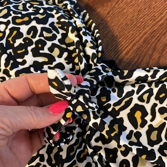 Plus animal / cheetah print swimsuit dress underwire removable pad bra attach 22 - Picture 6 of 12